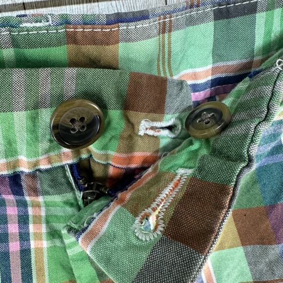 Brooks Brothers 346 Shorts Mens 40 Green Pink‎ Blue Madras Plaid Preppy Summer - Picture 5 of 8